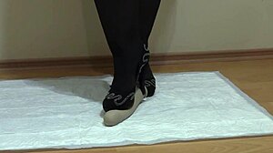 a dirty plump mistress hairy big pussy pees golden shower on rubber dildo in heels fetish compilation