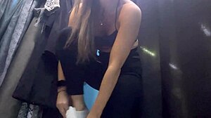 RUSSIAN GIRL FLASHES MASSIVE BOOBS NIPPLES IN DRESSING ROOM CHANGE