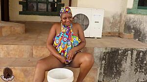 Fucking Oga soldiers black wife outdoors old style hard!