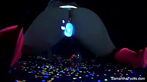 samantha saint spreads her big tits pussy and ass wide open for intense solo masturbation play