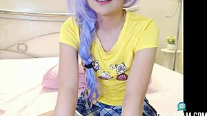 emmy's small tits tease japanese camgirl show