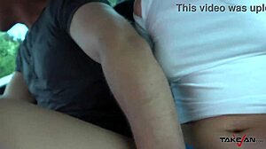 Wendy Moon glasses piercing rides big cock cowgirl backseat public van cum on ass