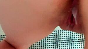 blonde teen 18+ catches stepdad shower blows creampie can't resist oral trap