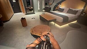 athletic latina babe with perfect tits teases stepbro in thong at beach for wild outdoor game