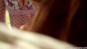 Licking Lesbians Masturbate with Toys Outdoors