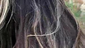 Horny Teen Sneaks into Woods for Wild Outdoor Fuck