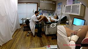 melany lopez spreads wide for tampa university entrance physical exam reveal