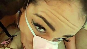 Miss Raquel's Naughty Halloween Piggy Chokes Gags Spits on Big Cock in Wet Latina Milf Cosplay