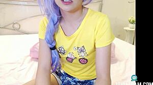 emmy's small tits tease japanese camgirl show