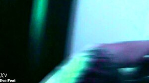 arachne dominates her slave's cock with feet while he gags on her toes and moans in barefoot torment