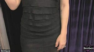 sinn sage strips lingerie revealing wet pussy lips and natural tits