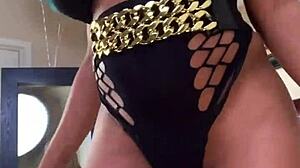 busty ebony nyla storm twerks big booty strips lingerie vibrates wet pussy