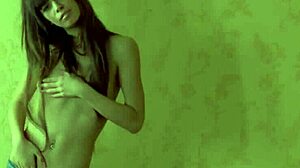 hot girlfriend strips out of tight jeans teasing her curves before begging for rough sex