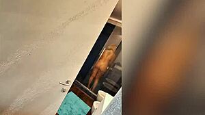 I spied on Latina neighbor showering. Bent her over for rough anal creampie doggystyle