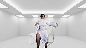 Granny Princess Leia Fingers Dark Side To Cum Explosion!