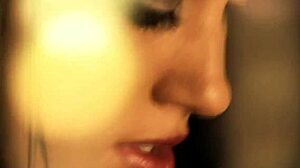 brunette milf poses sexy in her tight black dress