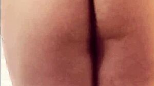 Ever seen a sissy slut shemale in fishnets heels worshiping ass on outdoor striptease?