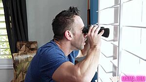 Lily Lane bends over for rear window pounding