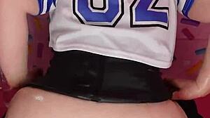 bbw redhead tgirl's oiled ass rides cock teasingly hard?