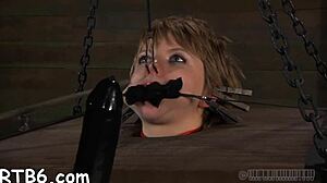 bound slut punished with brutal cock sucking and hardcore fucking