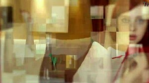 the young teen squats over toilet for urgent piss