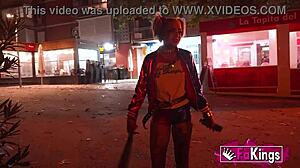 damn harley quinn cosplay blonde blows monster cocks from street randos!!