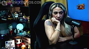 bruna lambertini GETS NAKED fast on podcast ruan drools over her BIG TITS in sheer red