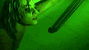 Sexy Blonde Dahlia Fingers Pussy in Naughty Shower Masturbation