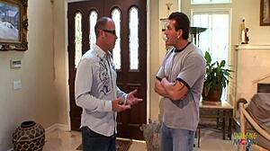 A Door Knock Leads to Steamy Cowgirl Rides on Big Fake Tits Milf