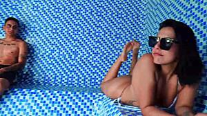 Big Ass Colombian Milf Kylei Ellish Fucks Young Guy in Public Sauna Doggystyle to Facial Cumshot