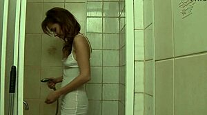 Imagine skinny blonde teen fingering her shaved pussy in lingerie bath time