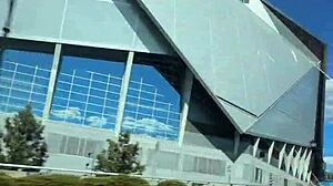 squirting wet pussy takes big black cock outdoors dripping