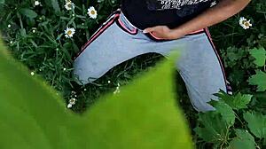 Hey neighbor, spy me fingering pussy to orgasm in the daisies outside?