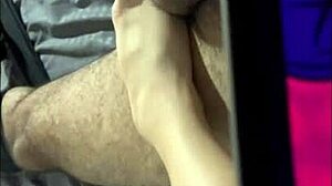 I stroke his throbbing dick while he watches porn getting so hard!