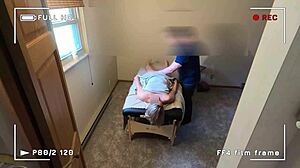 Home Security Cam Catches Blonde Wife Cheating Doggystyle On Massage Table