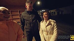 Swap4k! Wife Swap Turns Into Steamy Threesome With Old Hubby's Big Cock Watching