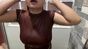 My naughty coach sneaks up and follows me into the shower