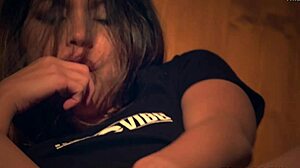 Young petite asian nympho toys flexible body to squirting orgasm.