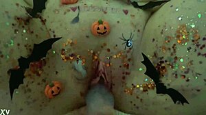 Halloween Body Painted Pussy Dripping Wet Solo Masturbation