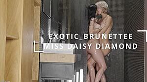 wet lesbians squirt hard in shower orgasm 4k