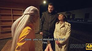 Swap4k! Wife Swap Turns Into Steamy Threesome With Old Hubby's Big Cock Watching