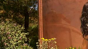 Eva Angelina Deepthroats Thick Cock Then Fucks Doggystyle in Fishnets Outdoors