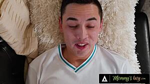 ohh umm... mommy's boyyy... reagan foxx shocked findin stepsons crush durin therapyyy... now she ridin his huge cock sloppy!