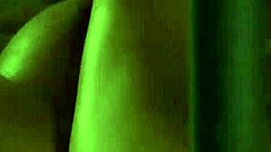 bound busty lesbian slave rubs her big tits in bondage