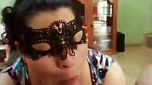 Deepthroat Blowjob Hides Eyes Behind Mask For Mystery Thrill