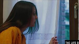 what if the perfect country girl's petite pussy quivers by the fire from intense fingering?