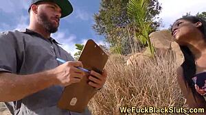 Chubby Ebony Whore Takes Monster Cock Facial Cumshot