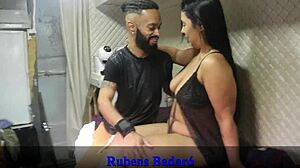 Latina Milf Licks Rides Monster Cock Doggystyle Bent Over in See-Through Red Sheer