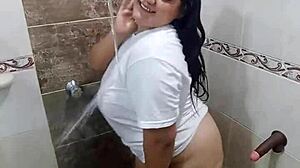 Masturbating in Bathroom Wearing Stepbrother Shirt