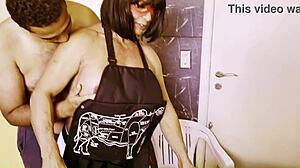 fitness exhibitionist slut cooks then bends over for athletic anal doggystyle assfucking